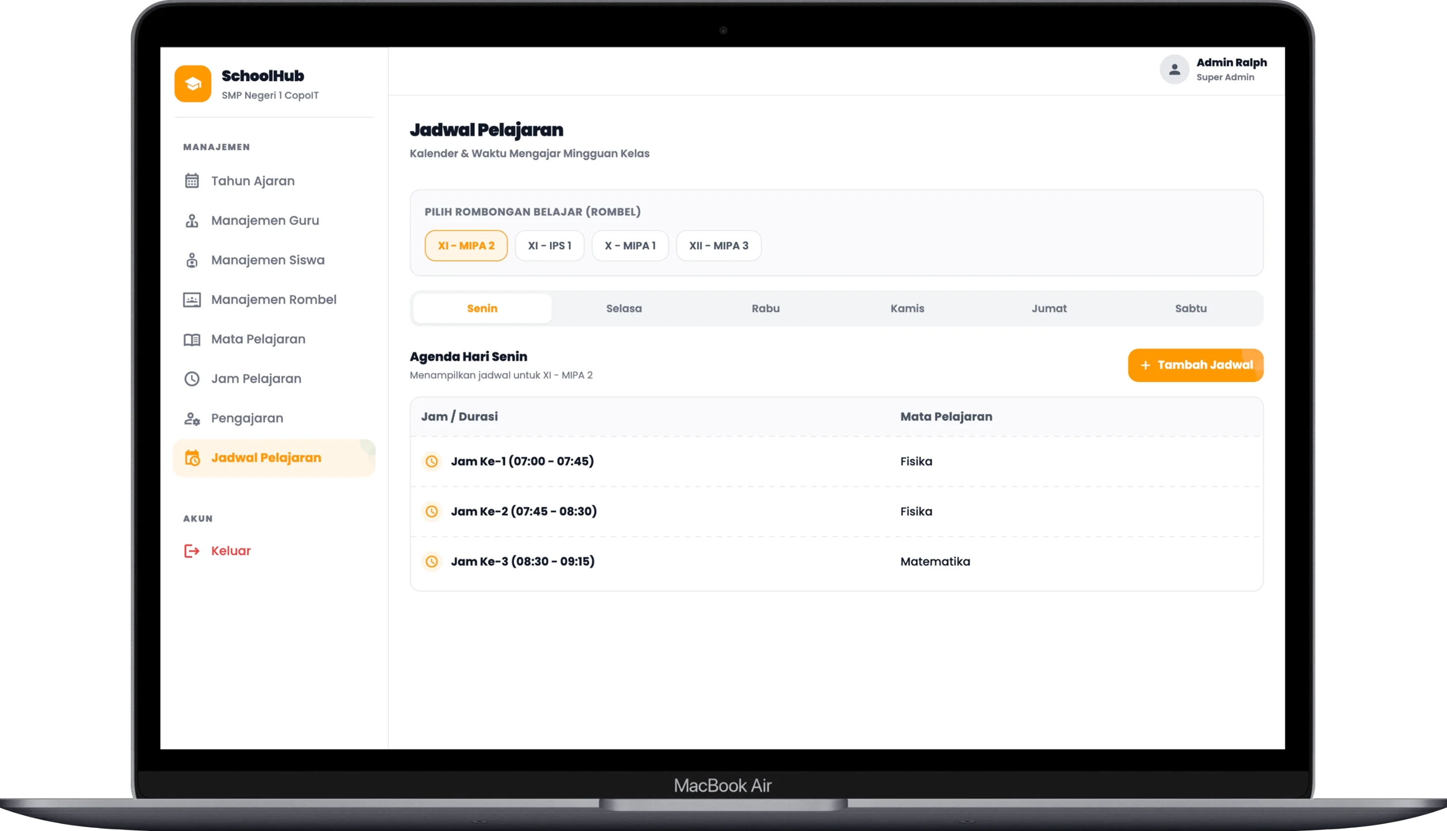 Dashboard Admin Skulva